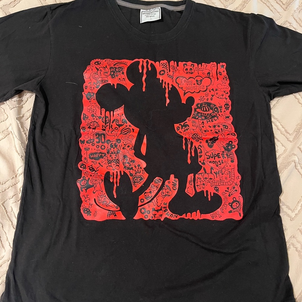 Mickey  T-Shirt with Red Graphic Design